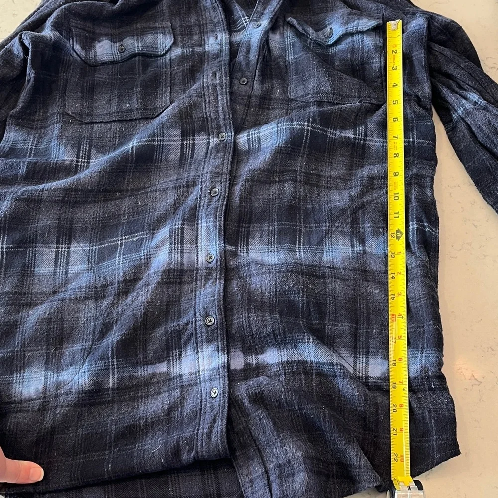 Free People Navy Plaid Shirt Jacket